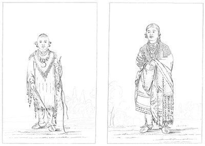 Índios Sac e Fox, 1841. de Myers and Co