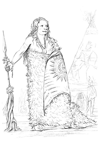 Smoke, chefe da tribo Ponca, 1841. de Myers and Co