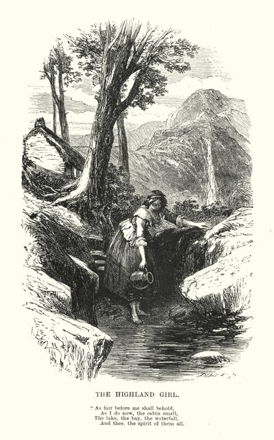 William Wordsworth: The Highland Girl (gravura) de Myles Birket (after) Foster