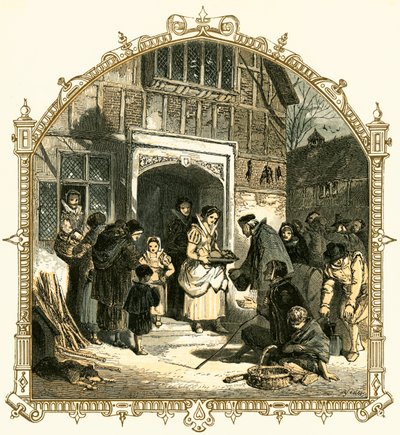 Caridade no Natal de Myles Birket Foster