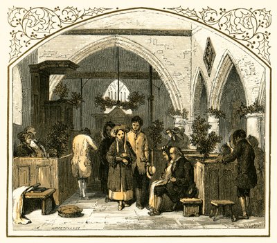 Decking da igreja no Natal de Myles Birket Foster
