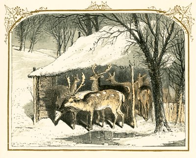 Veado na neve de Myles Birket Foster