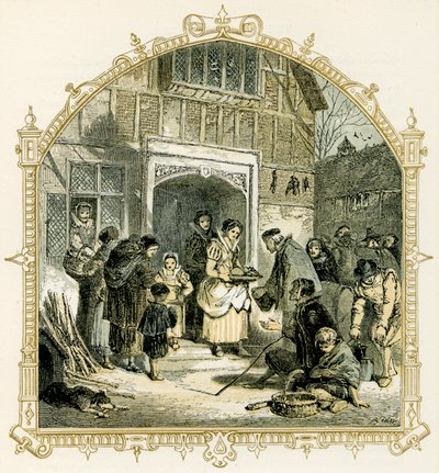 Cena de Natal Elizabethan de Myles Birket Foster