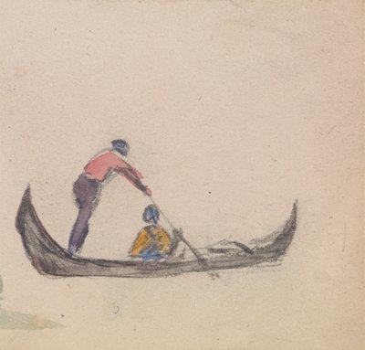 Um de um Grupo de Três Estudos de Gôndolas de Myles Birket Foster