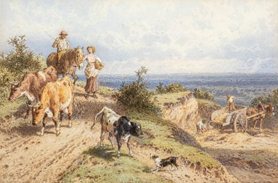 Regresso a casa (aguarela) de Myles Birket Foster