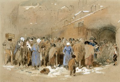 A distribuição dos carvões (aguarela e cor de corpo sobre papel) de Myles Birket Foster