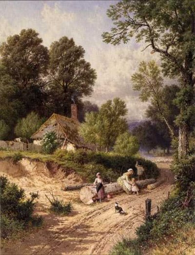 A Pista Verde (aguarela sobre papel) de Myles Birket Foster