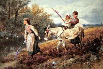 The Ride Home (aquarela com cor de corpo sobre papel) de Myles Birket Foster