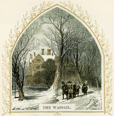 The Wassail - ilustração de Birket Foster de Myles Birket Foster