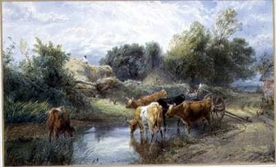 Tempo de Rega (aguarela) de Myles Birket Foster