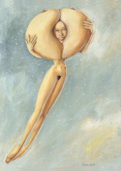 Nu flutuante surreal de Myriam Feuilloley