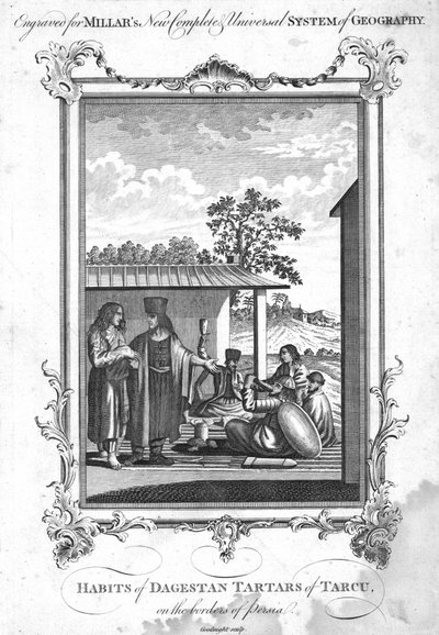 Hábitos dos tártaros do Daguestão de Tarcu, nas fronteiras da Pérsia, 1780 de N. C. Goodnight