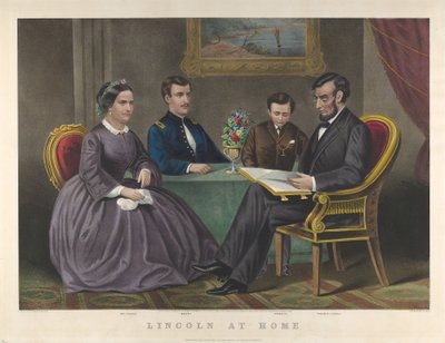Lincoln em casa, 1867 de Nathaniel Currier