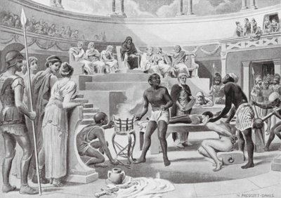 Escravos a testemunhar sob tortura (litografia) de N. Prescott Davies