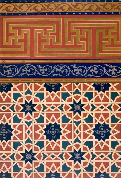 Decoração arquitetônica, trabalho em mosaico, incluindo borda, pub.1883. de N. Simakoff