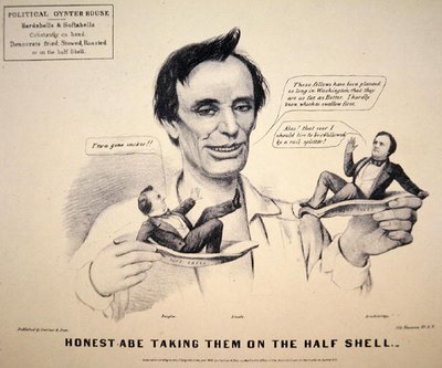 Abraham Lincoln (1809-65) Desenho animado da Campanha Presidencial de Currier and Ives