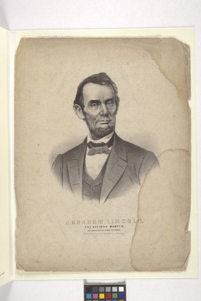 Abraham Lincoln (litografia colorida à mão) de N. and Ives J.M. (1824 95) Currier