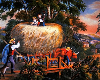 Vida no campo americano: Tempo de feno - A última carga de Currier and Ives