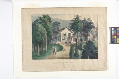Quinta Chappaqua, West Chester County, Nova Iorque (litografia colorida à mão) de N. and Ives J.M. (1824 95) Currier