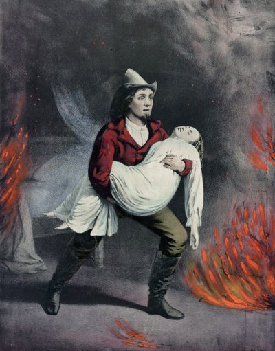 O bombeiro americano de N. Currier and Ives J.M.