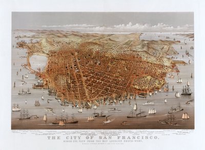 The City of San Francisco by Currier & Ives, c.1878 (cor litho) de Currier and Ives