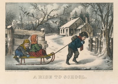 Uma carona para a escola de Currier and Ives