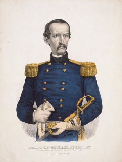 Michael Corcoran da brigada irlandesa, coronel da galante N.Y. "Sessenta e nove". de Currier and Ives