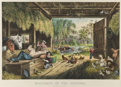 Férias no país, moscas problemáticas de Currier and Ives