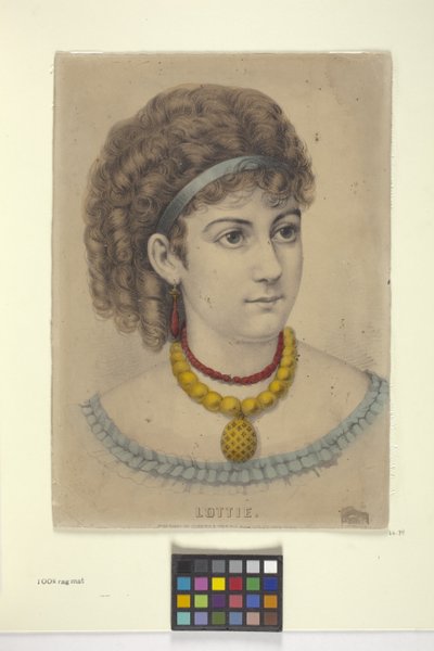 Lottie (litografia colorida à mão) de N. and Ives J.M. (1824 95) Currier
