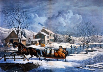 Nova Inglaterra no Inverno de Currier and Ives