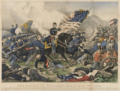 A Batalha de Williamsburg, Virginia em 5 de Maio de 1862 (litografia a cores) de Currier and Ives