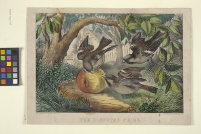 O Prémio Disputado (litografia colorida à mão) de N. and Ives J.M. (1824 95) Currier