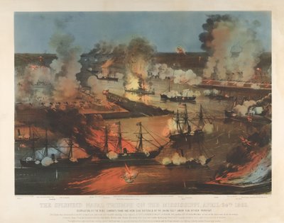 O Esplêndido Triunfo Naval no Mississippi, 24 de Abril de Currier and Ives
