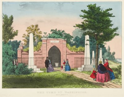 A Tumba de Washington, Monte Vernon, Virgínia (litegrafia colorida) de Currier and Ives