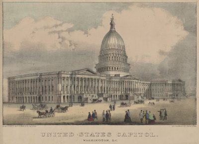 United States Capitol, Washington, D.C. 1872 (litografia a cores) de Currier and Ives