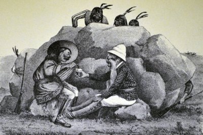 Currier & Ives Ilustração do século XIX. Um Uivo Inchado no Caminho de Guerra de N. and Ives, J.M. Currier