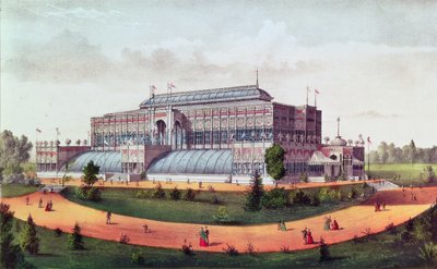 Horticultural Hall, Exposição do Centenário dos Grandes Estados Unidos de 1876 de N. and Ives, J.M. Currier