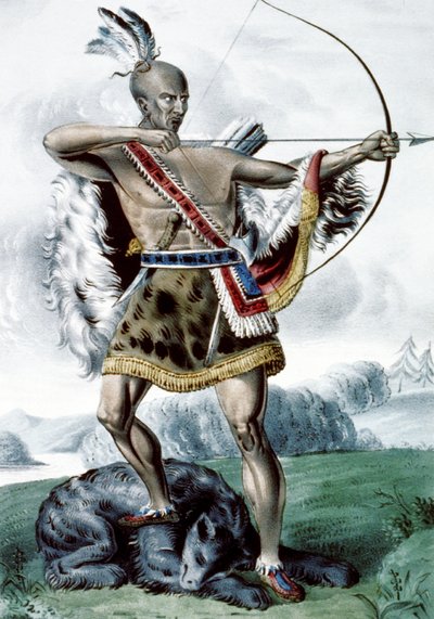Caçador Indiano, 1845 de N. and Ives, J.M. Currier