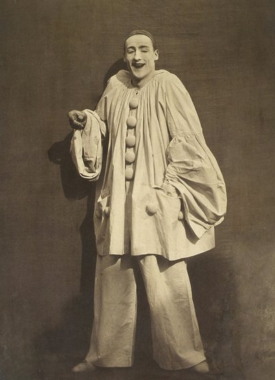 Pierrot Laughing (mímico francês Charles Deburau), foto de Gaspard-Felix Tournachon, também conhecido por Nadar, c. 1855 de Nadar