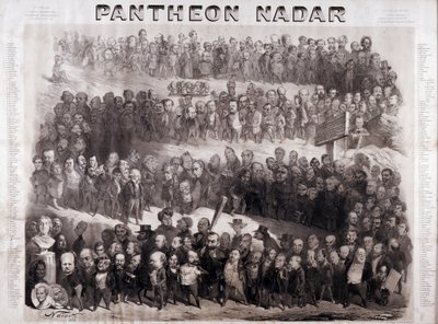 O Pantheon Nadar representando as grandes figuras históricas do século XIX (personalidades intelectuais e políticas) de Nadar