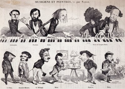 A série "Músicos e Pintores" do " Le Petit journal pour rire". de Nadar
