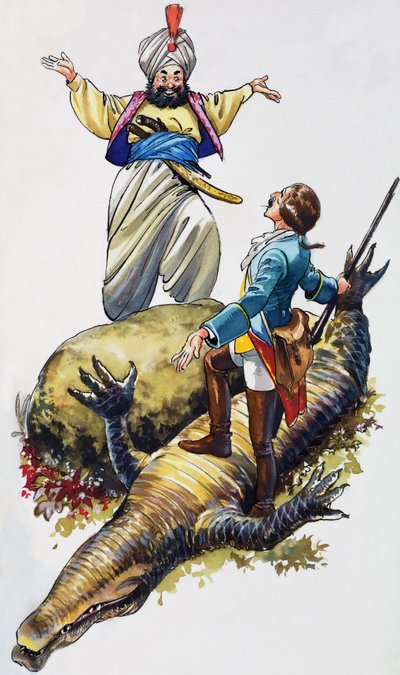 As Maravilhosas Aventuras do Barão de Munchausen (guache sobre papel) de Nadir Quinto