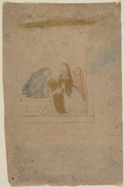 Uma senhora com atendentes, c. 1775-80. de Nainsukh