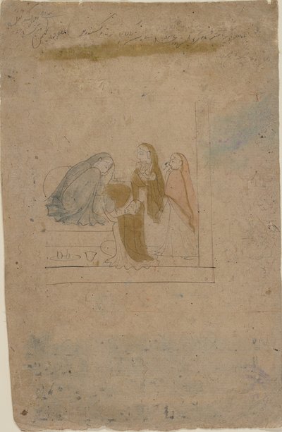 Uma senhora com atendentes, c. 1775-80. de Nainsukh