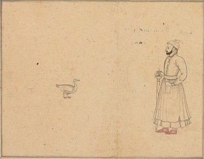 Raja Balwant Dev Singh e um cisne, c.1750-55 de Nainsukh