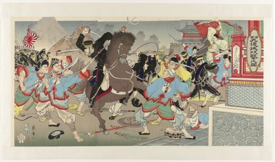 O ataque a Jiuliancheng na Manchúria
Shinkoku Kûrenjô kôgeki no zu de Nakamura Shûkô