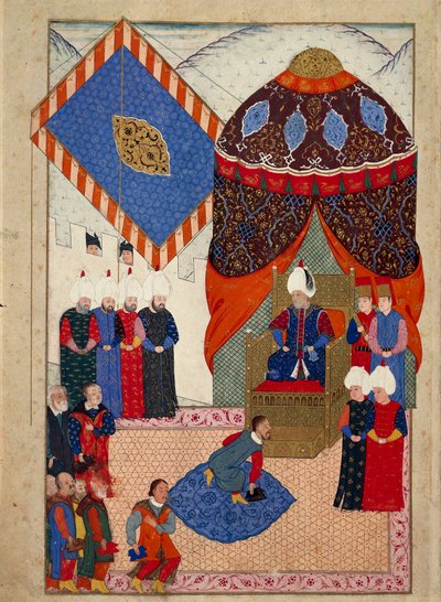 A Recepção do Príncipe Herdeiro da Hungria, Zsigismond Janos por Suleyman I em 29 de Junho de Nakkaş Osman