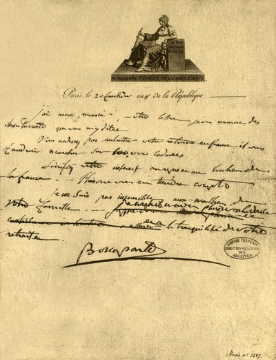Carta do primeiro cônsul Napoleão Bonaparte ao Conde de Provence, 6 de setembro de 1800, 1921. de Napoleon Bonaparte I