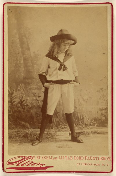 Tommy Russell como o pequeno Lord Fauntleroy de Napoleon Sarony