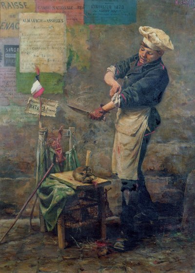 Vendedor de ratos durante o Cerco de Paris, 1870 de Narcisse Chaillou